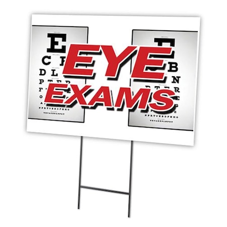 Eye Exams Yard Sign & Stake Outdoor Plastic Coroplast Window